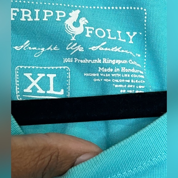 Fripp & Folly Men’s tee - Blue - Size XL - Boat on back - Picture 4 of 5